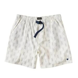 Brixton Jupiter Elastic Waistband Off-White Shorts Men's Medium NEW NWT
